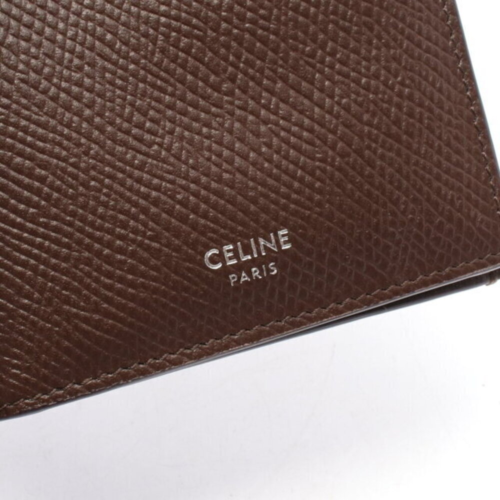 Celine Bi Wallet Leather Brown Long fold Vertical - Picture 4 of 6